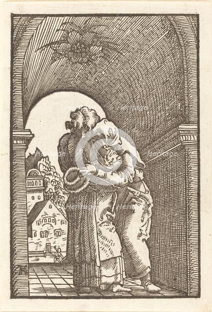 Joachim Embracing Anna, c. 1513. Creator: Albrecht Altdorfer.