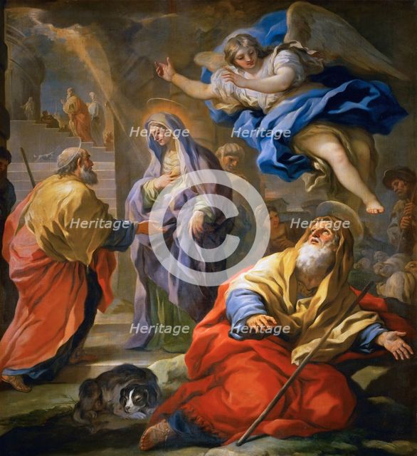 Joachim Receiving the Promise, and Meeting of Saints Joachim and Anne at the Golden Gate.