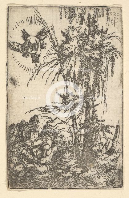 Joachim Receiving the Promise of the Birth of the Virgin, 1520. Creator: Sebald Beham.
