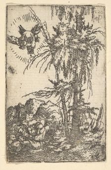 Joachim Receiving the Promise of the Birth of the Virgin, 1520. Creator: Sebald Beham