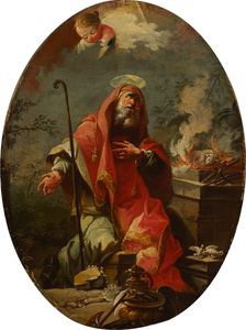 Joachim's Sacrifice, reverse: Saint Joseph with the Christ Child, 1701-1745. Creator: Martino Altomonte