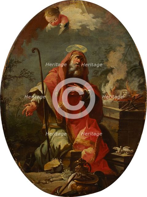 Joachim's Sacrifice, reverse: Saint Joseph with the Christ Child, 1701-1745. Creator: Martino Altomonte.
