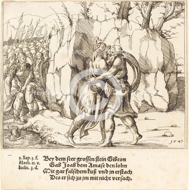 Joab Betrays Abner, 1547. Creator: Augustin Hirschvogel.