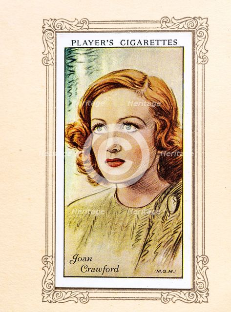 Joan Crawford Collectables Picture of movie stars that came with the Players cigarette packet, 1934. Creator: Unknown.
