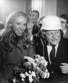Joan Kennedy with Boston Symphony Orchestra conductor Arthur Fiedler, Bonn, Germany, 1971