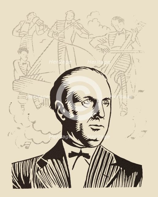 Joan Manén Planas (1883-1971), Catalan violinist and composer. Drawing, 1934.