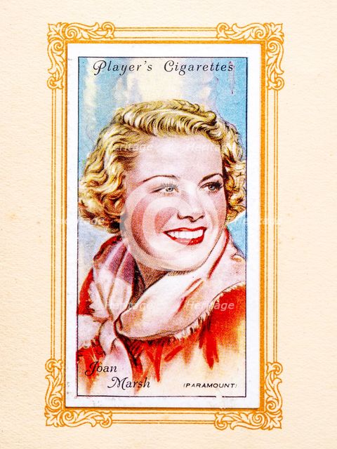 Joan Marsh Collectables Picture of movie stars that came with the Players cigarette packet, 1934.  Creator: Unknown.