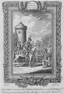 Joan of Arc commonly called the Maid of Orleans (receiving the Sword of St. Catherine) c1787
