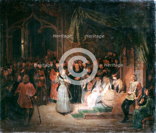 Joan of Arc before King Charles VII at Chinon, February, 1429 (c1811-1858). Artist: Unknown