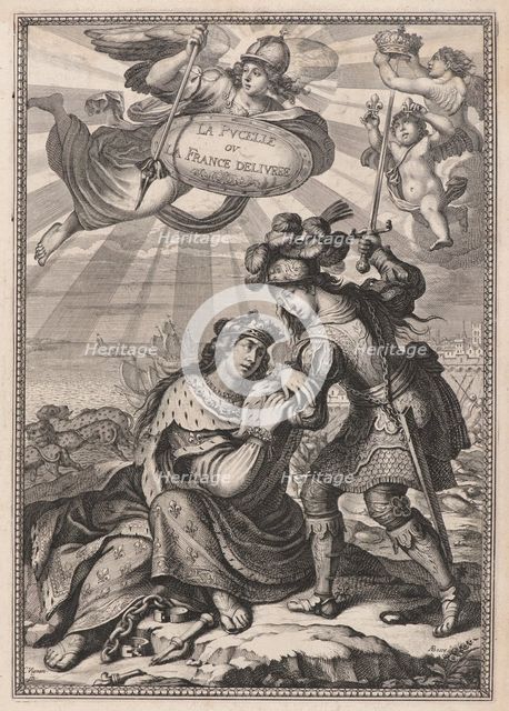 Joan of Arc, or France Liberated, from: "La Pucelle ou La France delivrée" by Jean Chapelain, c1656. Creator: Bosse, Abraham (1602-1676).