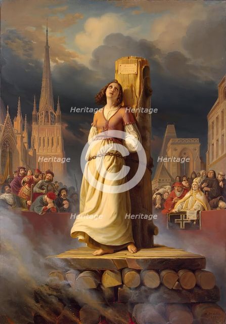 Joan of Arc's Death at the Stake (Right-Hand Part of ''The Life of Joan of Arc'' Triptych), 1843. Creator: Hermann Anton Stilke.