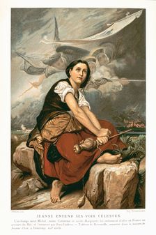 Joan of Arc, the Maid of Orleans, 15th century French patriot and martyr, mid 19th century