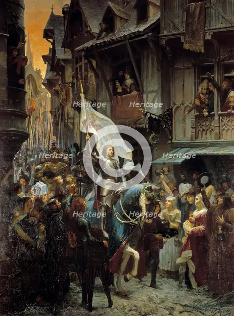 Joan of Arc, victorious over the English, returns to Orleans and is acclaimed by the population,1887 Creator: Scherrer, Jean-Jacques (1855-1916).