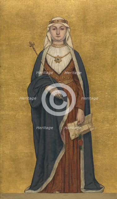 Joan of Flanders, Daughter of Baldwin of Constantinople, 1889. Creator: Albrecht De Vriendt.