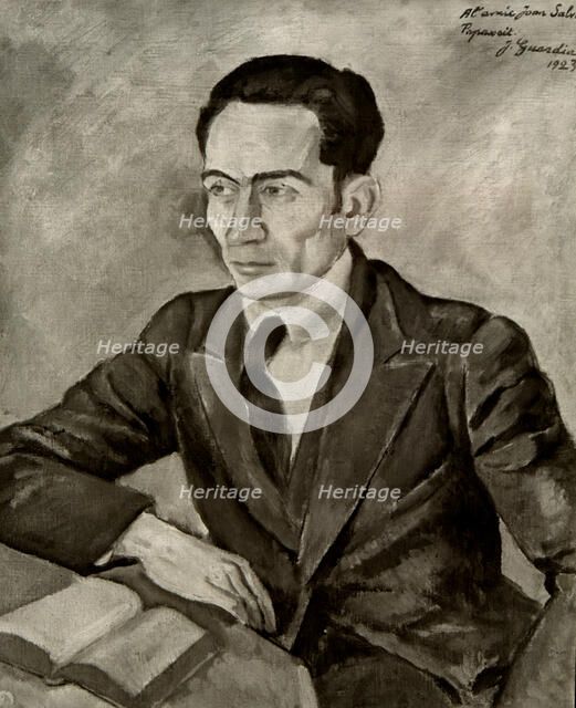 Joan Salvat Papasseit (1894-1924), Catalan writer, drawing J. Guardia, 1923.