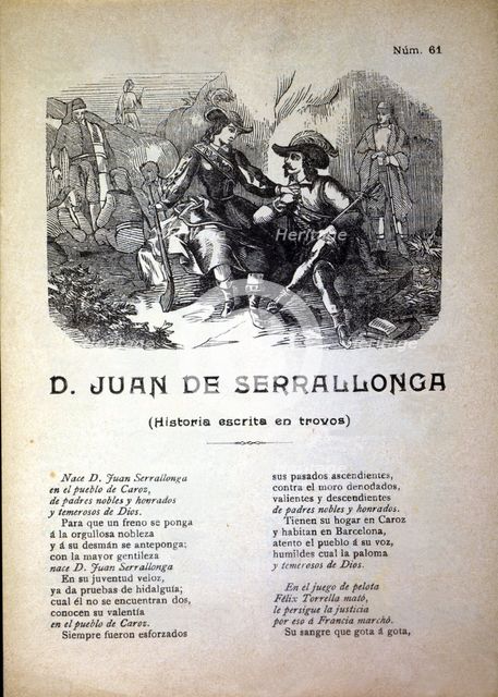 Joan Sala i Serrallonga (1594-1634), bandit and chief gang,  romantic engraving  of 19th century …