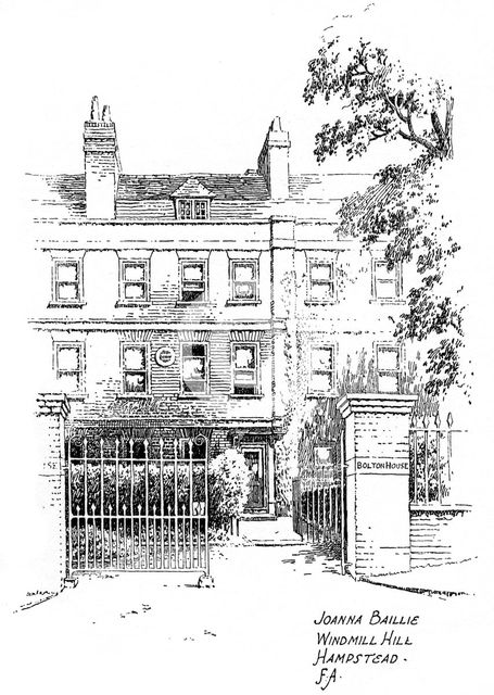 Joanna Baillie's house, Windmill Hill, Hampstead, London, 1912. Artist: Frederick Adcock