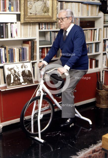 Joaquin Calvo Sotelo (1905-1993), Spanish writer, photo at his home in 1989.