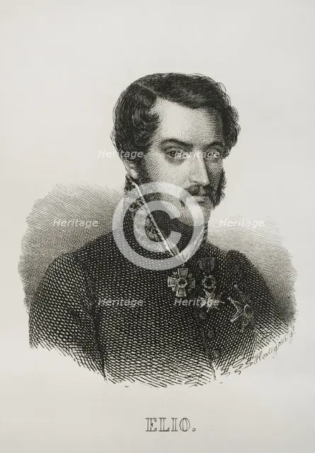 Joaquín Elío y Ezpeleta (1806-1876), Spanish general who fought in the three wars, 1845.  Creator: Pedro Hortigosa.
