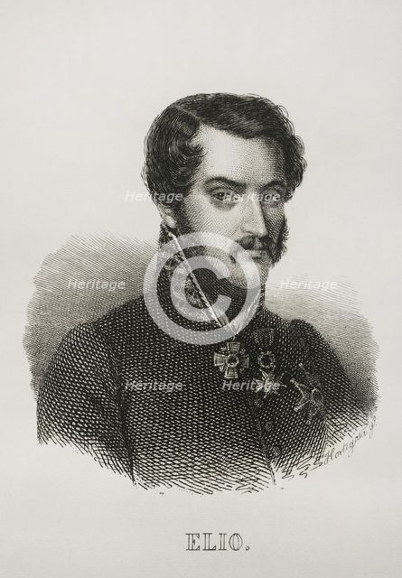 Joaquín Elío y Ezpeleta (1806-1876), Spanish general who fought in the three wars, 1845.  Creator: Pedro Hortigosa.