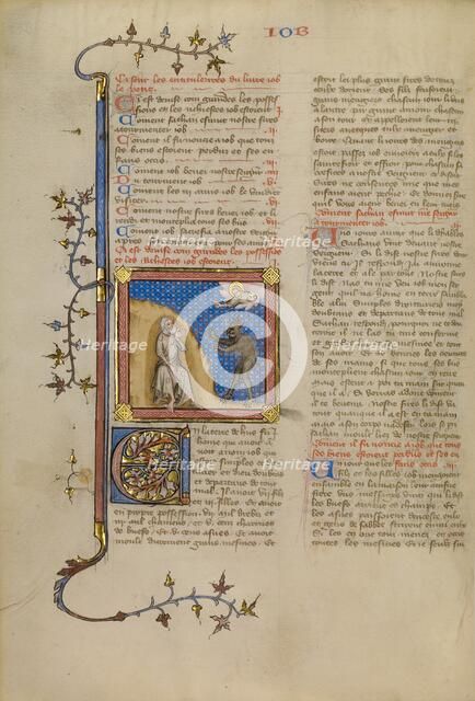 Job on the Dung Heap, about 1360-1370. Creator: Master of Jean de Mandeville.