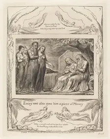 Job Accepting Charity, 1825. Creator: William Blake