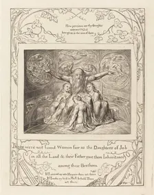 Job and His Daughters, 1825. Creator: William Blake