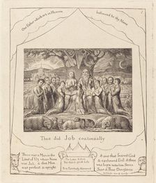 Job and His Family, 1825. Creator: William Blake