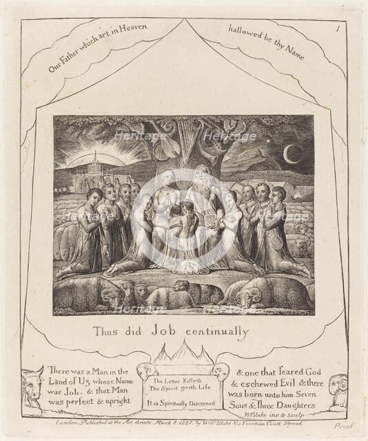Job and His Family, 1825. Creator: William Blake.