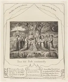 Job and His Family, 1825. Creator: William Blake