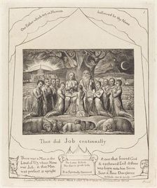 Job and His Family, 1825. Creator: William Blake