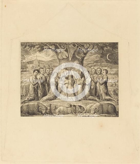 Job and His Family, 1825. Creator: William Blake.