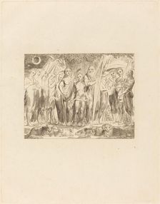 Job and His Family Restored to Prosperity, 1825. Creator: William Blake