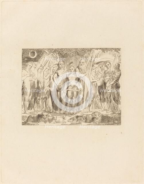 Job and His Family Restored to Prosperity, 1825. Creator: William Blake.