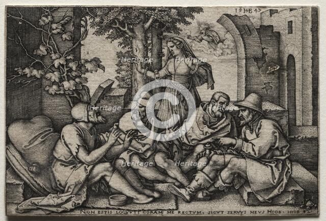 Job and His Friends. Creator: Hans Sebald Beham (German, 1500-1550).