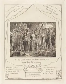 Job and His Wife Restored to Prosperity, 1825. Creator: William Blake