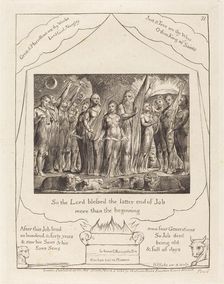Job and His Wife Restored to Prosperity, 1825. Creator: William Blake