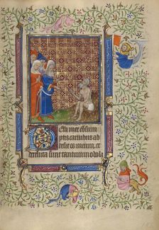 Job Derided by his Wife and Friends; Book of Hours, about 1410. Creator: Unknown