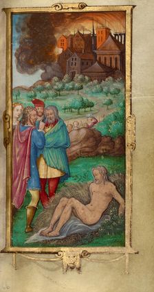 Job Derided by his Wife and Three Friends; Book of Hours, 1544. Creator: Unknown