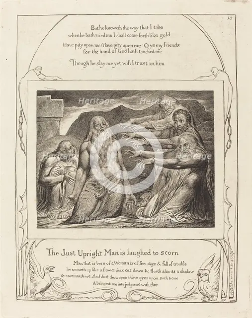 Job Rebuked by His Friends, 1825. Creator: William Blake.