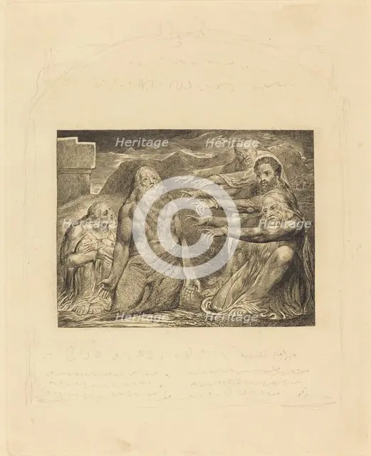 Job Rebuked by His Friends, 1825. Creator: William Blake.