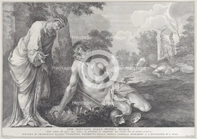 Job rebuked by his wife, 1730-39. Creator: Pietro Monaco.