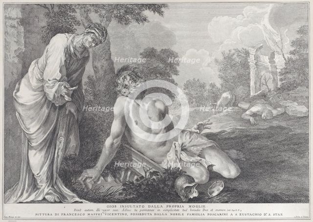 Job rebuked by his wife, 1730-39. Creator: Pietro Monaco.