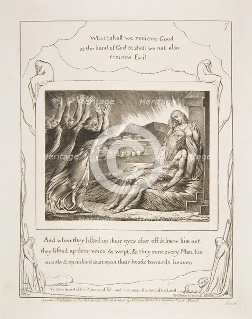 Job's Comforters, from Illustrations of the Book of Job, 1825-26. Creator: William Blake.
