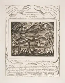 Job's Evil Dreams, from Illustrations of the Book of Job, 1825-26. Creator: William Blake
