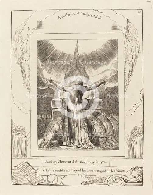 Job's Sacrifice, 1825. Creator: William Blake.