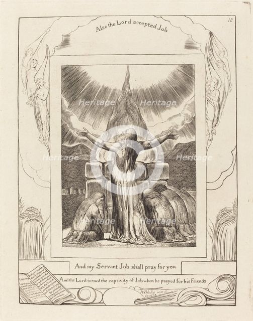 Job's Sacrifice, 1825. Creator: William Blake.