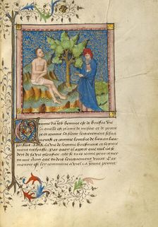 Job Speaking to a Friend; Livre de Bonnes Meurs, about 1430. Creator: Unknown