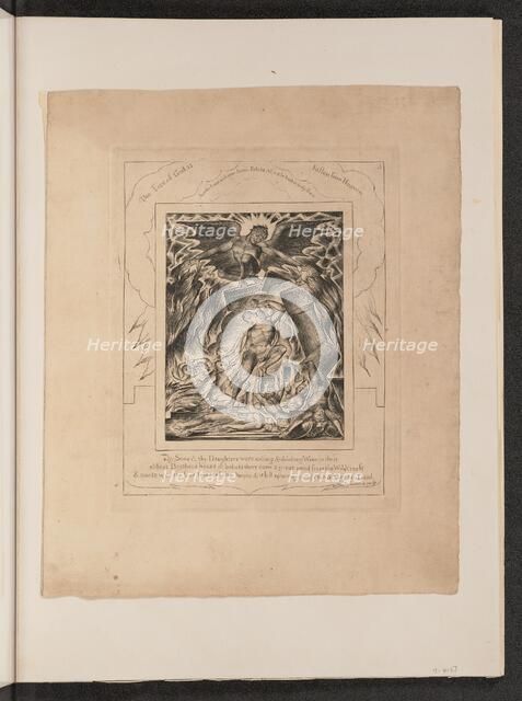 Job's Sons and Daughters Overwhelmed by Satan, 1825. Creator: William Blake.