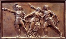Jocasta intervening between her Sons Eteocles and Polynices, c1840. Creator: John Gibson